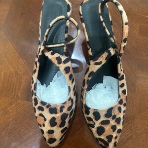 Leopard Print Slingback Heels